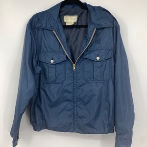 Wind Champ mens wind breaker rain jacket‎ blue full zip vintage blue